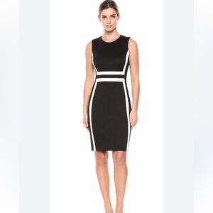 Calvin Klein Black Colorblock Sheath Dress Women’s 10